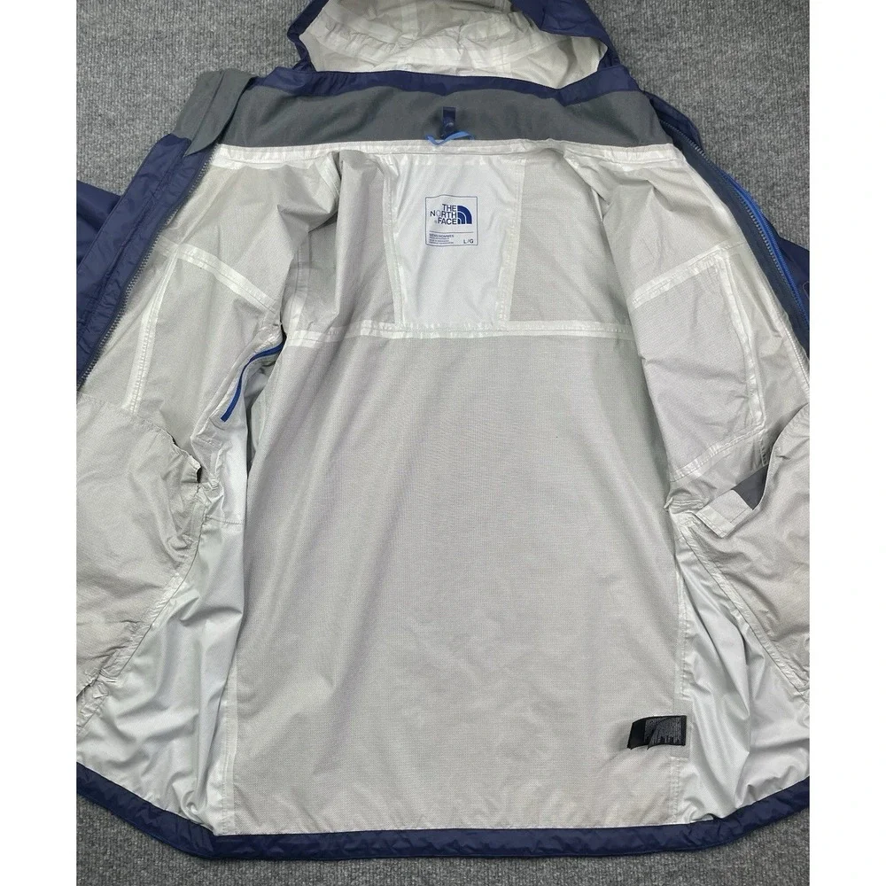 The North Face Rain Jacket Mens Large Blue DryVent Hooded‎ Windbreaker Ripstop